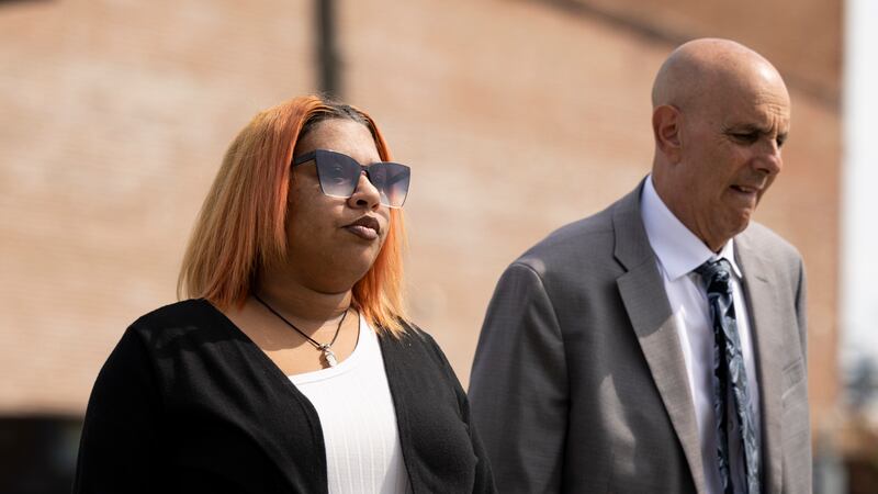 FILE - Deja Taylor arrives to the United States Courthouse in Newport News, Va., on Thursday,...